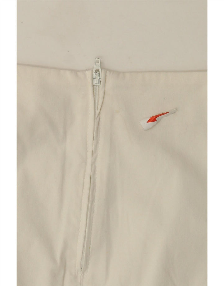 Benetton Damen-A-Linien-Rock IT 42 Medium W28 Weiße Baumwolle