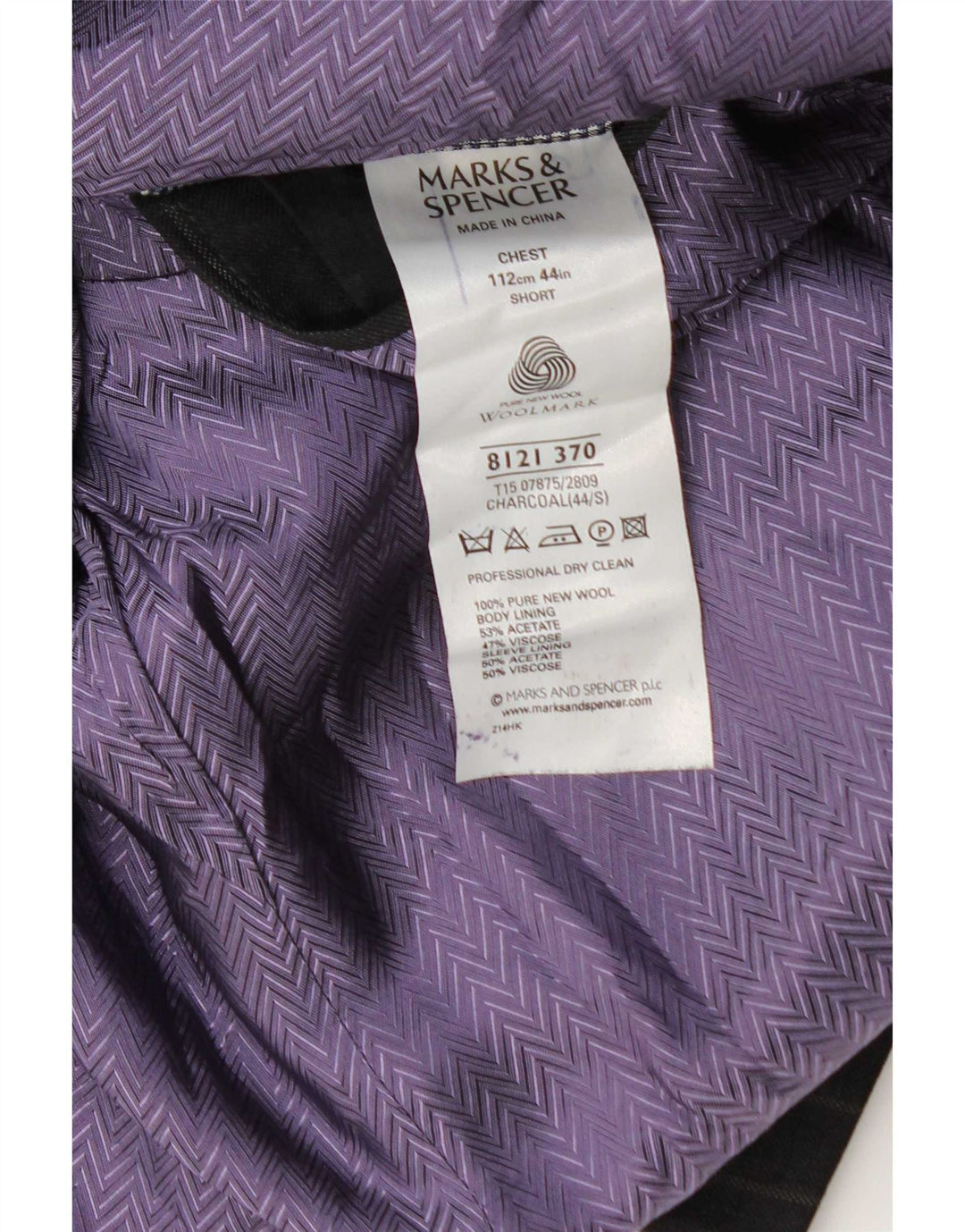 Marks & Spencer Herren-Blazer mit 2 Knöpfen, UK 44, XL, graue Nadelstreifenwolle