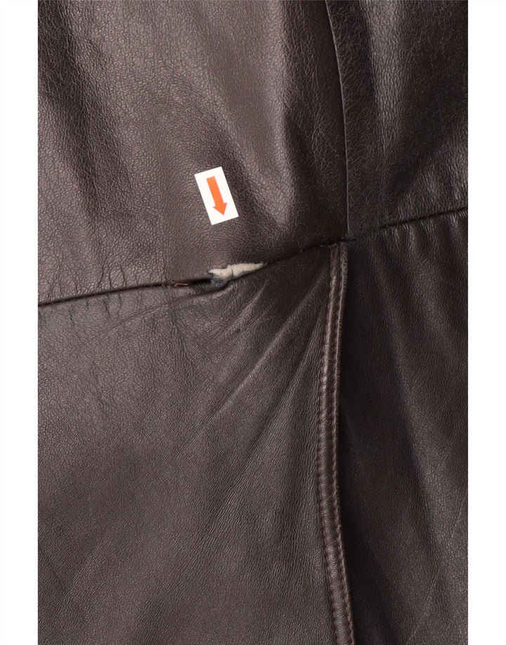 MAX MOSER Herren Ledermantel IT 56 3XL Braunes Leder