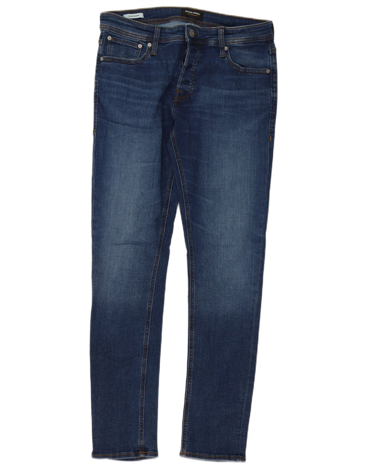 Jack & Jones Herren GLENN Slim Jeans W33 L32 Blaue Baumwolle