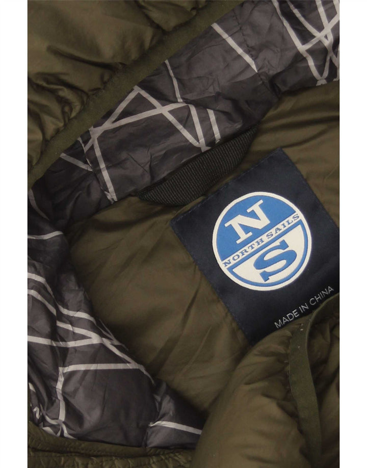 North Sails Herren-Jacke mit Kapuze, gepolstert, UK 40, Größe L, Khaki, Polyamid