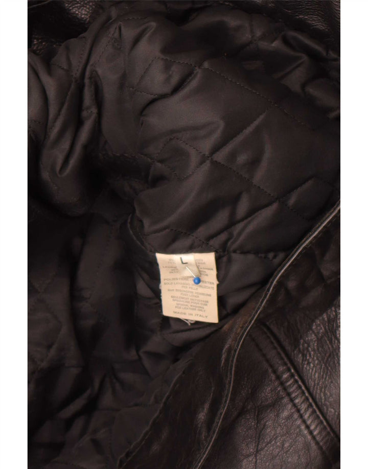 Vintage Herren Lederjacke UK 40 Large Schwarz