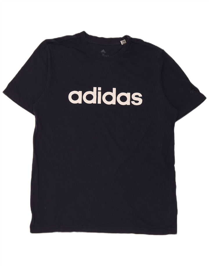 Adidas Herren-T-Shirt mit Grafik, mittelgroß, marineblau, Baumwolle