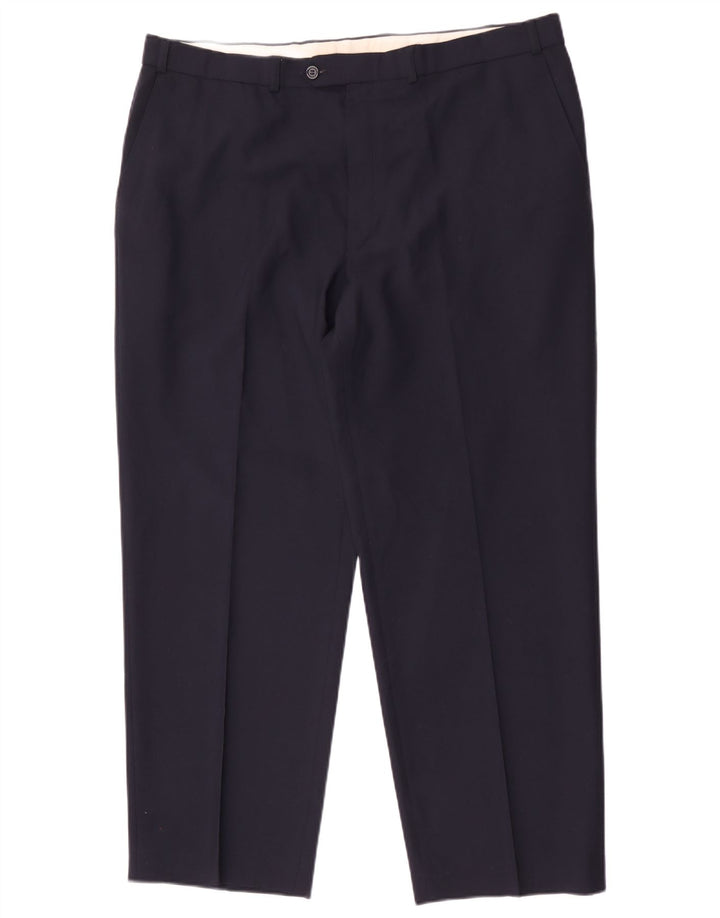 Marks & Spencer Herren-Anzughose, konisch zulaufend, W40, L29, Marineblau, Polyester