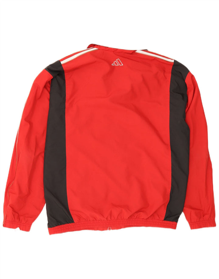 Adidas Herren Trainingsanzug Top Jacke XL Rot Colourblock Polyester