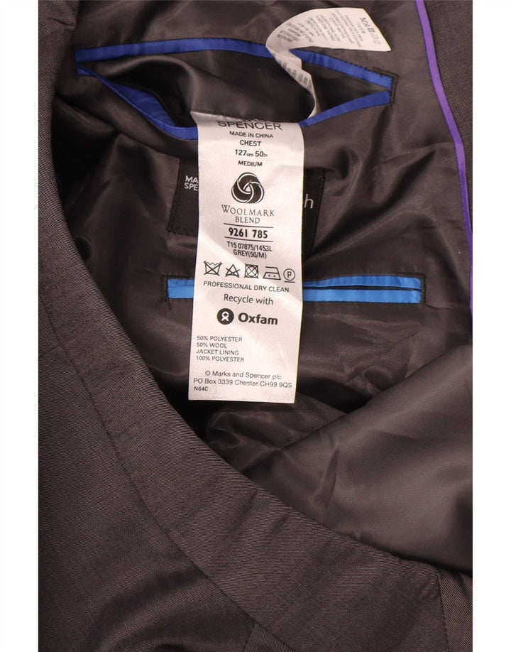 Marks & Spencer Herren-Blazer mit 2 Knöpfen, UK 50, 3XL, grau, Polyester