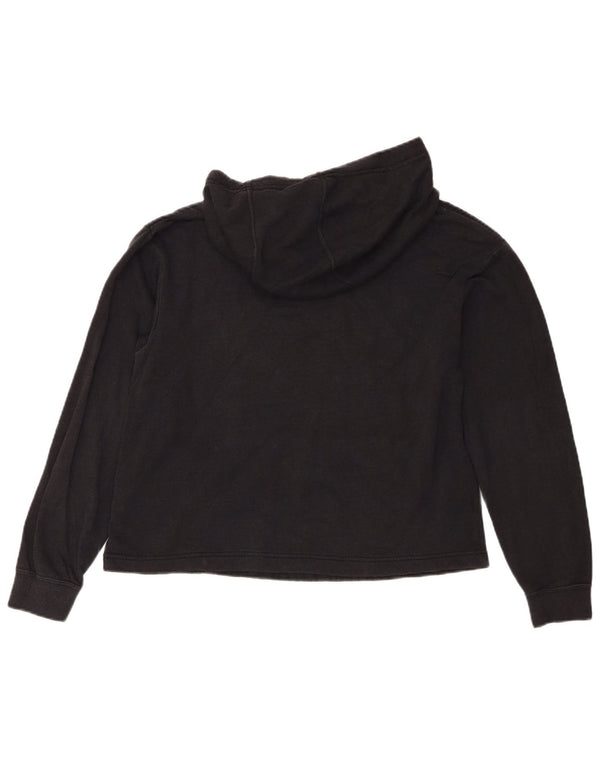 Nike Womens Graphic Oversized Hoodie Pullover UK 6 XS Schwarz Baumwolle