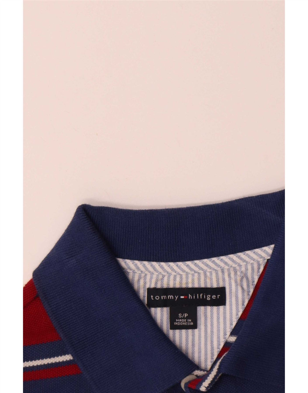 Tommy Hilfiger Herren-Poloshirt, klein, rot gestreift, Baumwolle