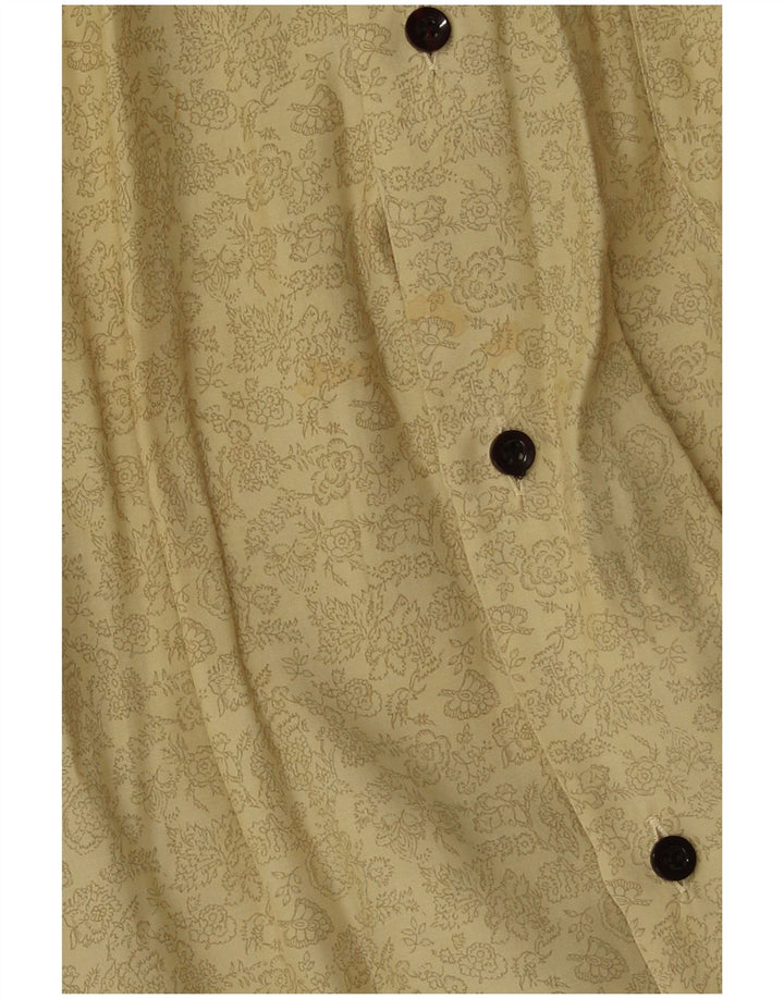 Mac Fashion Herren-Hemd, kurzärmelig, lockere Passform, Größe S, beige, geblümt, Viskose