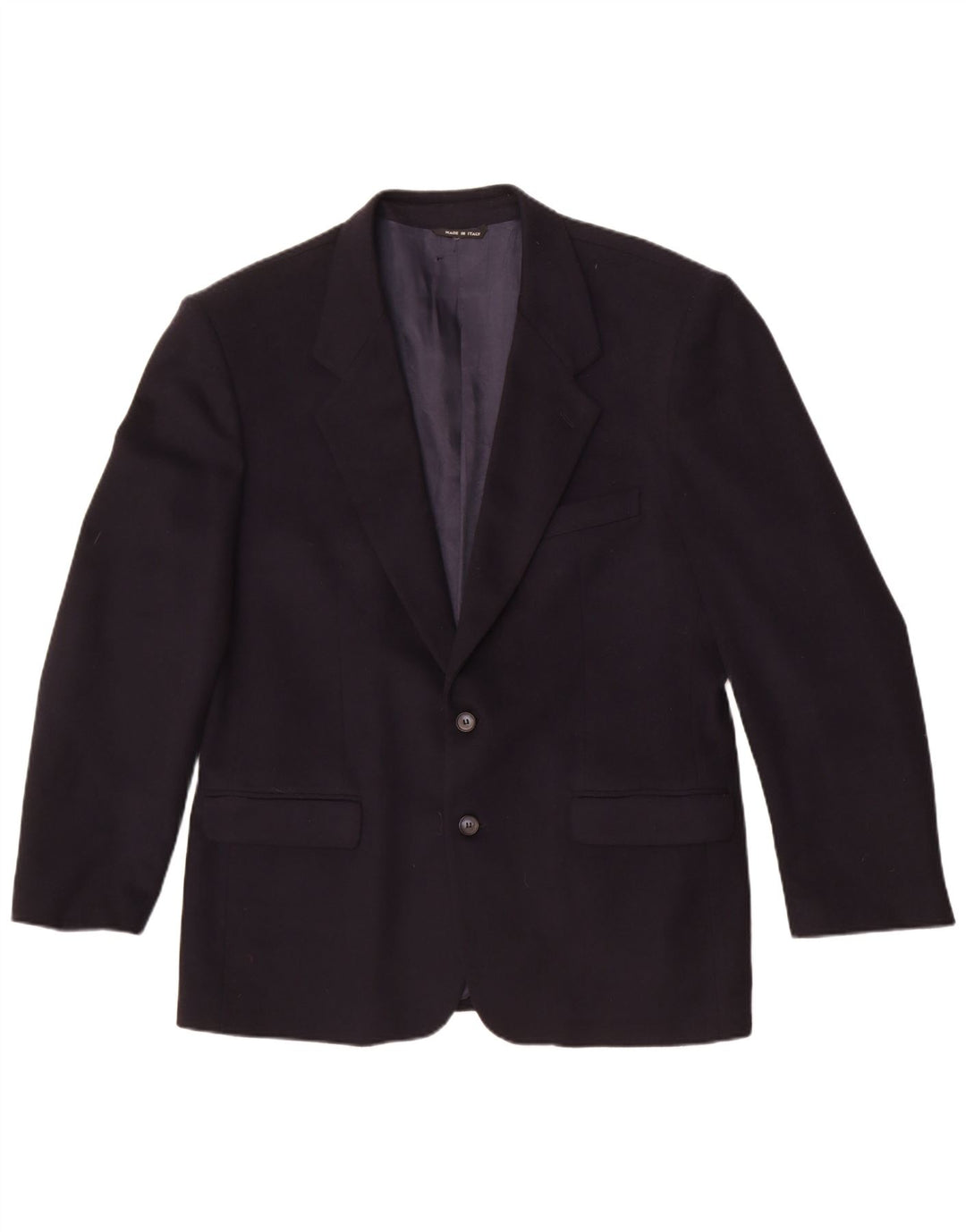 VIA CONDOTTI Herren 2-Knopf-Blazerjacke IT 52 XL Marineblaue Wolle