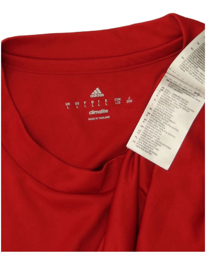 Adidas Herren Climalite T-Shirt Top Large Rot Polyester