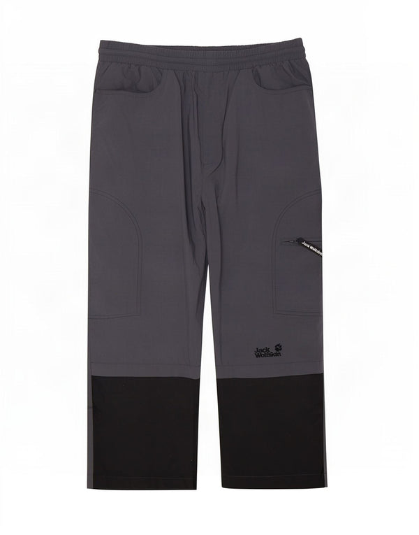 Jack Wolfskin Capri-Hose für Mädchen, 15–16 Jahre, W28, L20, Grau, Farbblock