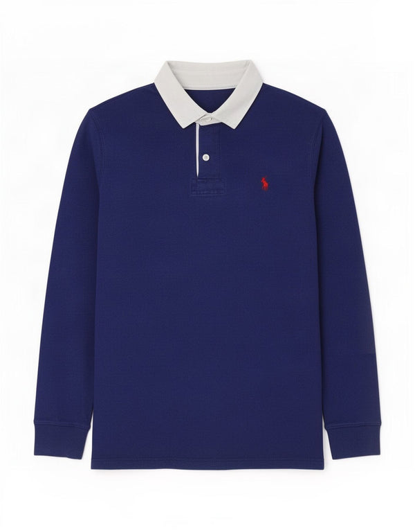 Polo Ralph Lauren Herren-Langarm-Rugby-Shirt XL Marineblau