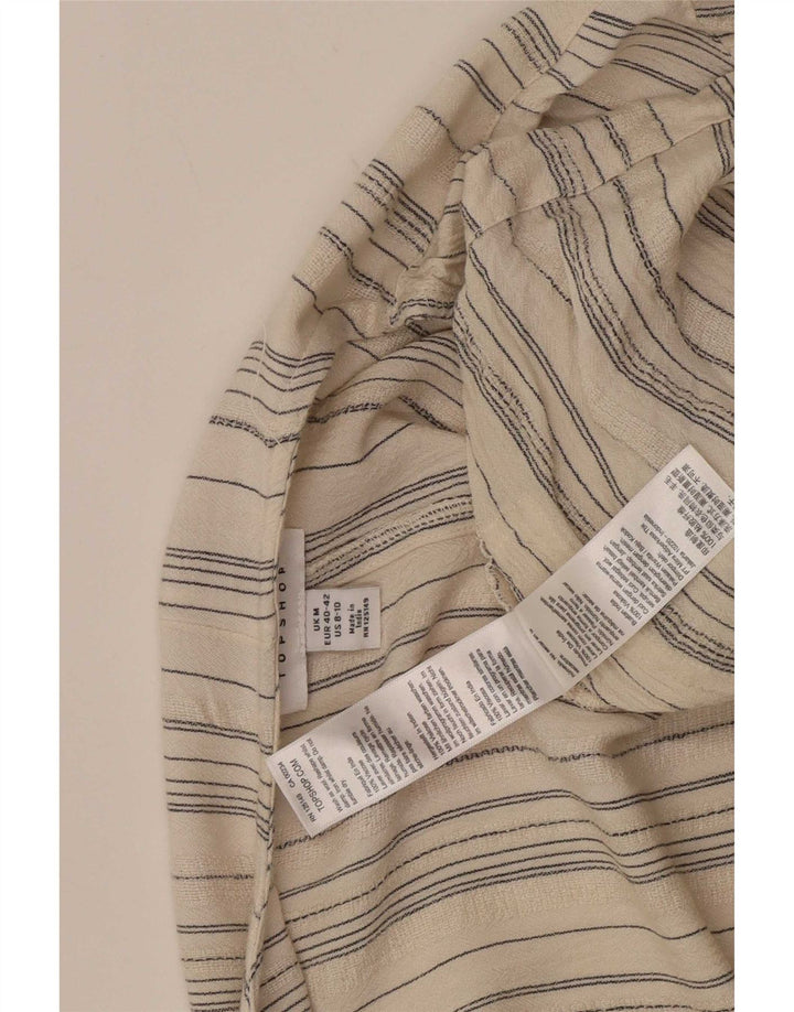 Topshop Damen Playsuit UK 12 Mittelbeige gestreifte Viskose
