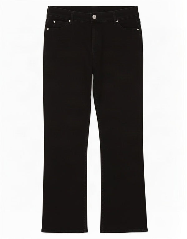 Marks & Spencer Damen Bootcut Jeans UK 18 XL W36 L30 Schwarze Baumwolle