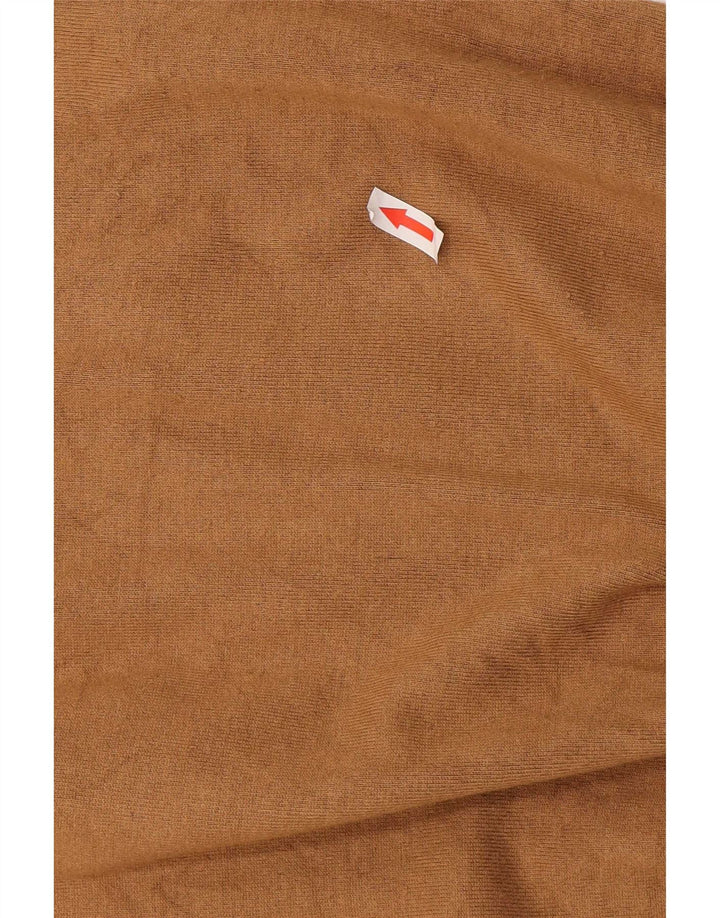 Zara Herren-Pullover mit U-Boot-Ausschnitt, mittelbeige Viskose