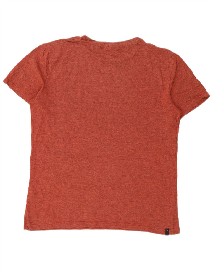 Rip Curl Herren Grafik-T-Shirt-Oberteil aus mittelorange gefleckter Baumwolle
