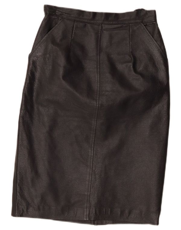 Vintage Damen Lederrock W24 XS Schwarz