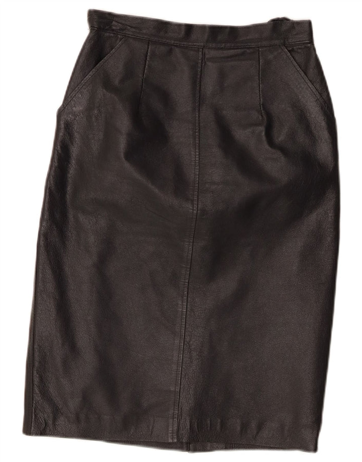 Vintage Damen Lederrock W24 XS Schwarz
