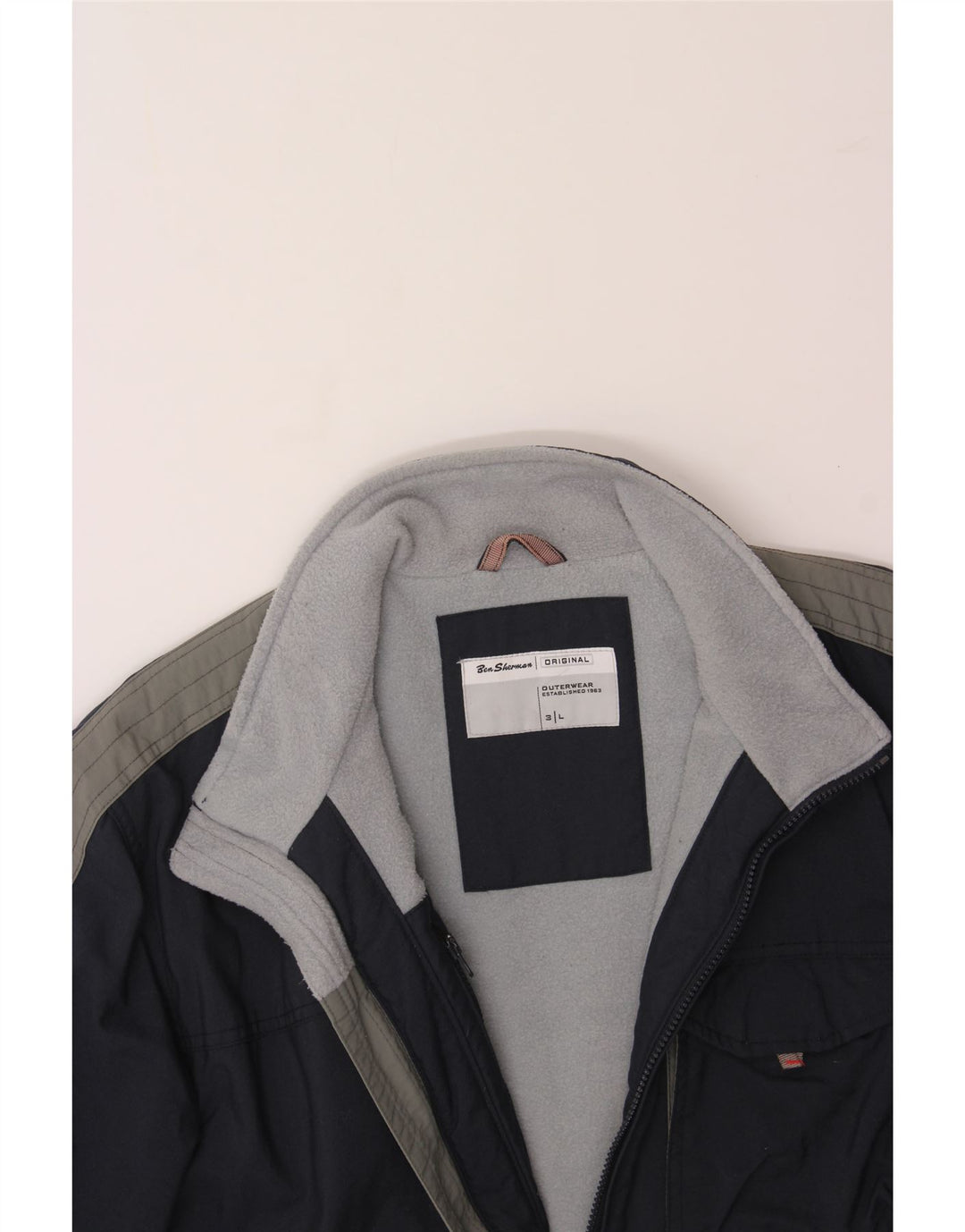BEN SHERMAN Herren-Windbreaker-Jacke, UK 40, groß, Marineblau, Farbblock