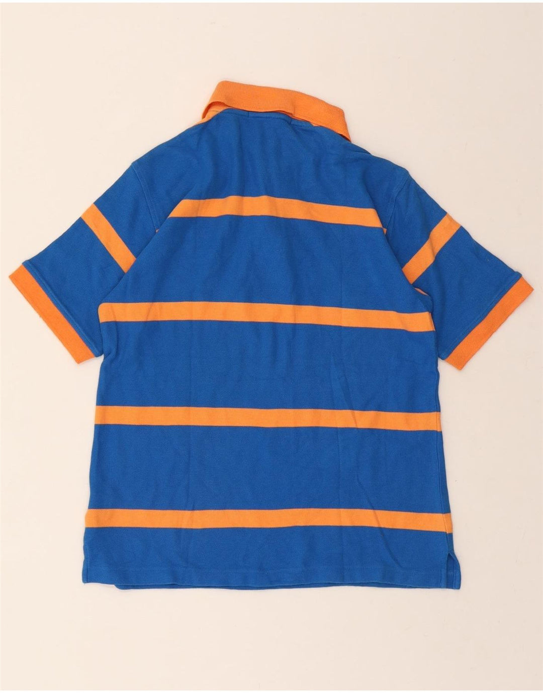 PIERRE CARDIN Mens Polo Shirt Medium Blue Striped Vintage Pierre Cardin and Second-Hand Pierre Cardin from Messina Hembry 