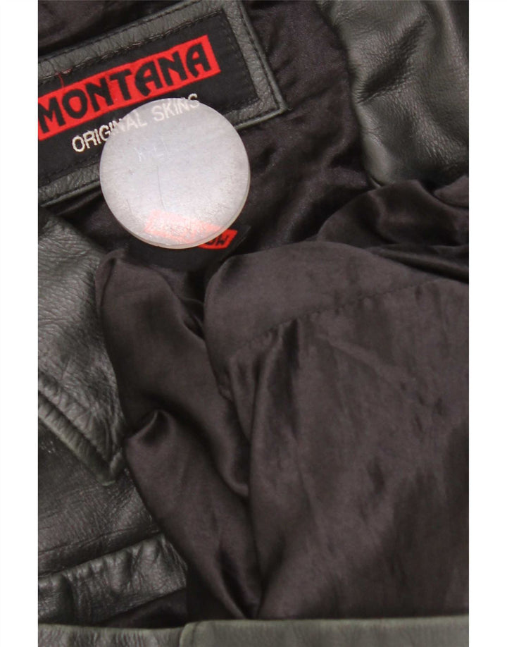 MONTANA Herren Lederjacke UK 44 2XL Schwarz