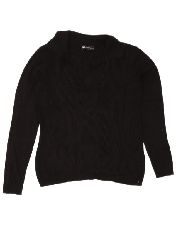 Marks & Spencer Damen-Pullover mit Rollkragen, UK 12, mittlere schwarze Viskose