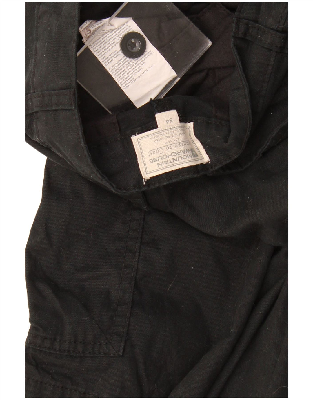 Mountain Warehouse Herren-Cargoshorts W34 Large aus schwarzer Baumwolle