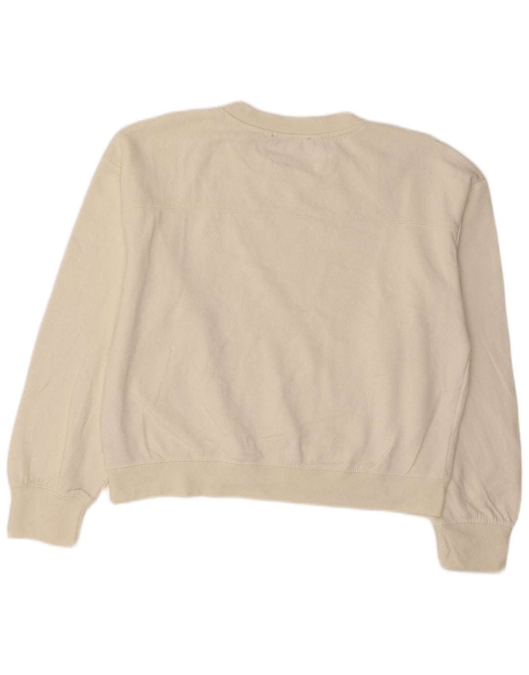 Zara Damen-Sweatshirt-Pullover UK 14 Mittelweißes Polyester