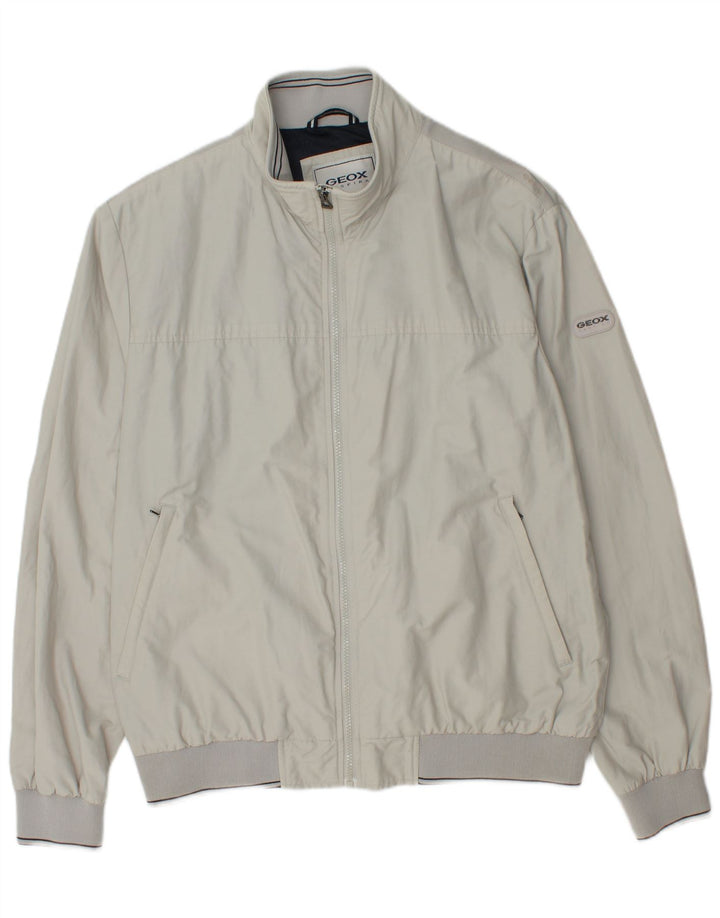 Geox Herren Respira Bomberjacke UK 46 3XL Graue Baumwolle