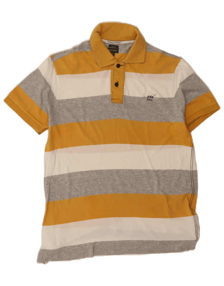 HENRY COTTONS Mens Slim Fit Polo Shirt Medium Multicoloured Striped Cotton Vintage Henry Cottons and Second-Hand Henry Cottons from Messina Hembry 