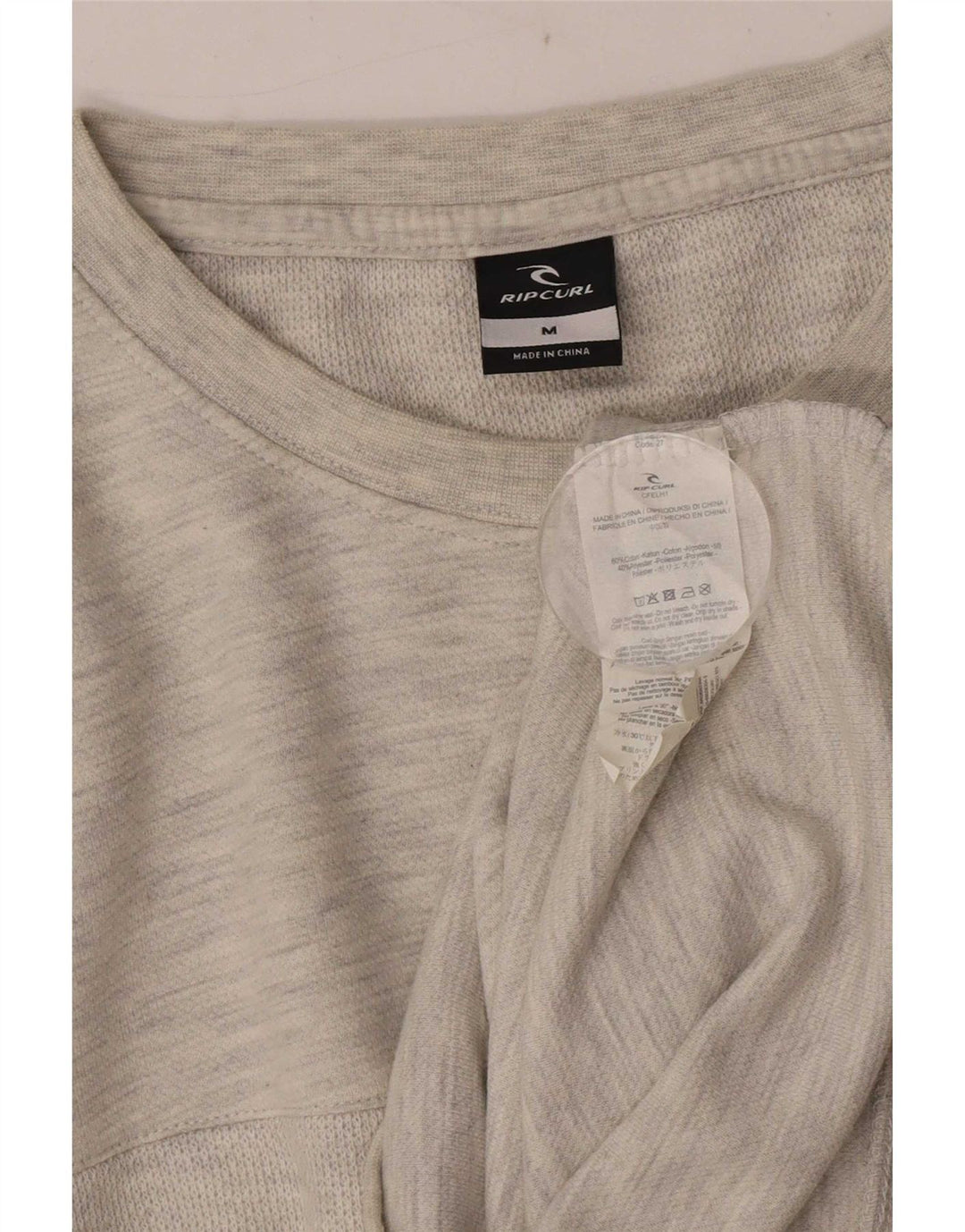 Rip Curl Herren-Pullover mit Rundhalsausschnitt, mittelgrau gefleckte Baumwolle