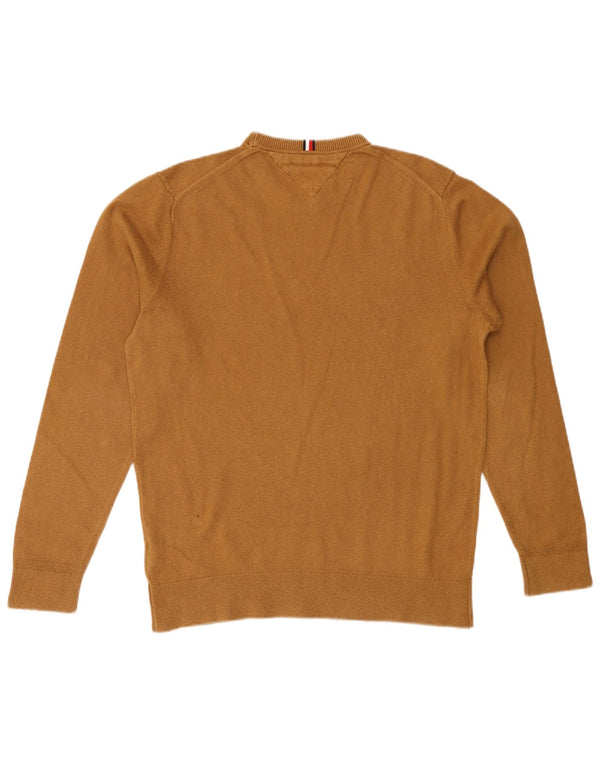 Tommy Hilfiger Herren-Pullover mit Rundhalsausschnitt, groß, beige Baumwolle