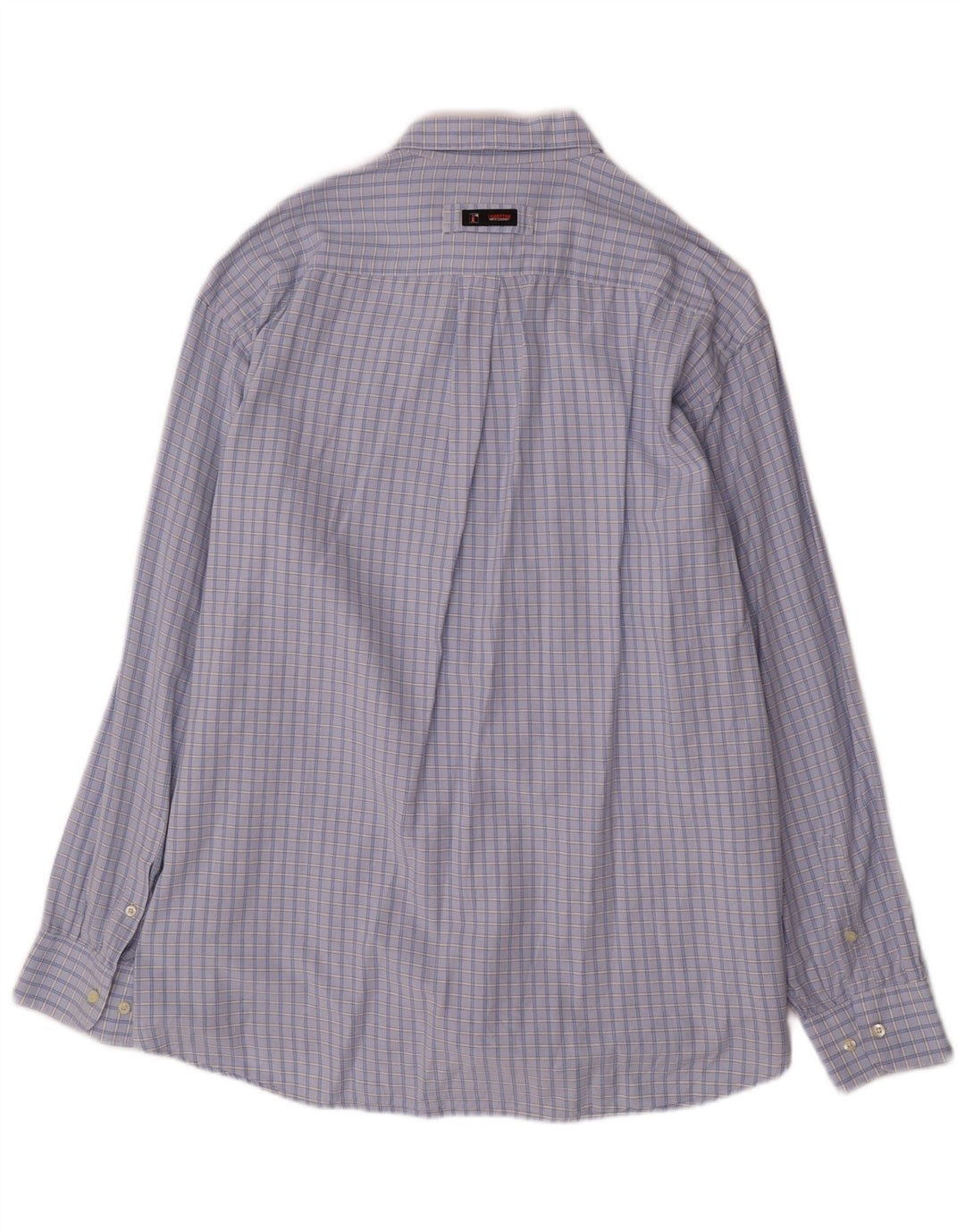 Vintage Herrenhemd 2XL blau kariert Baumwolle