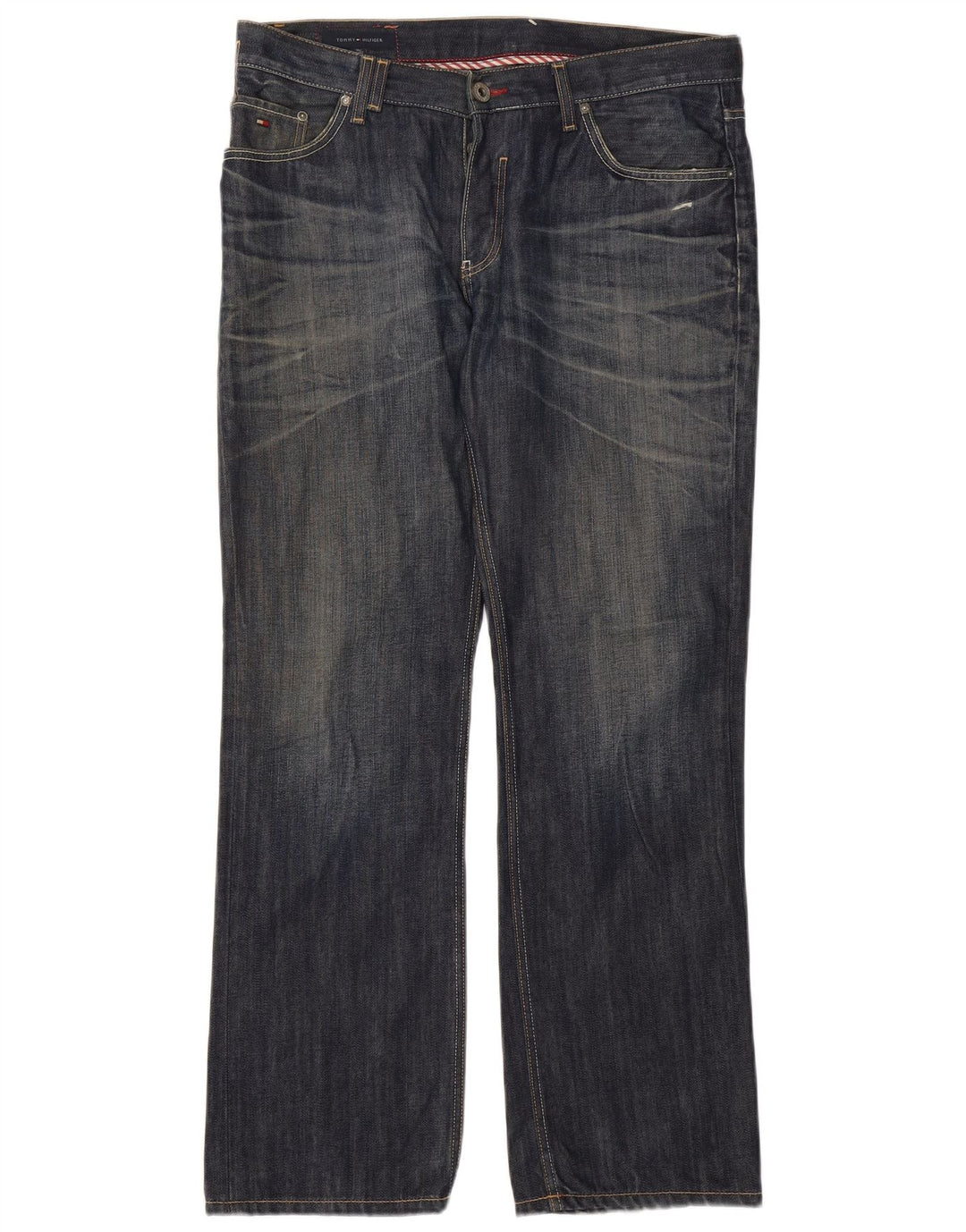 Tommy Hilfiger Herren Straight Jeans W36 L32 Blaue Baumwolle