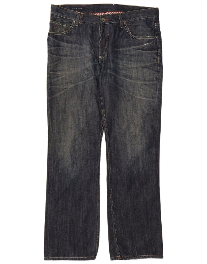 Tommy Hilfiger Herren Straight Jeans W36 L32 Blaue Baumwolle