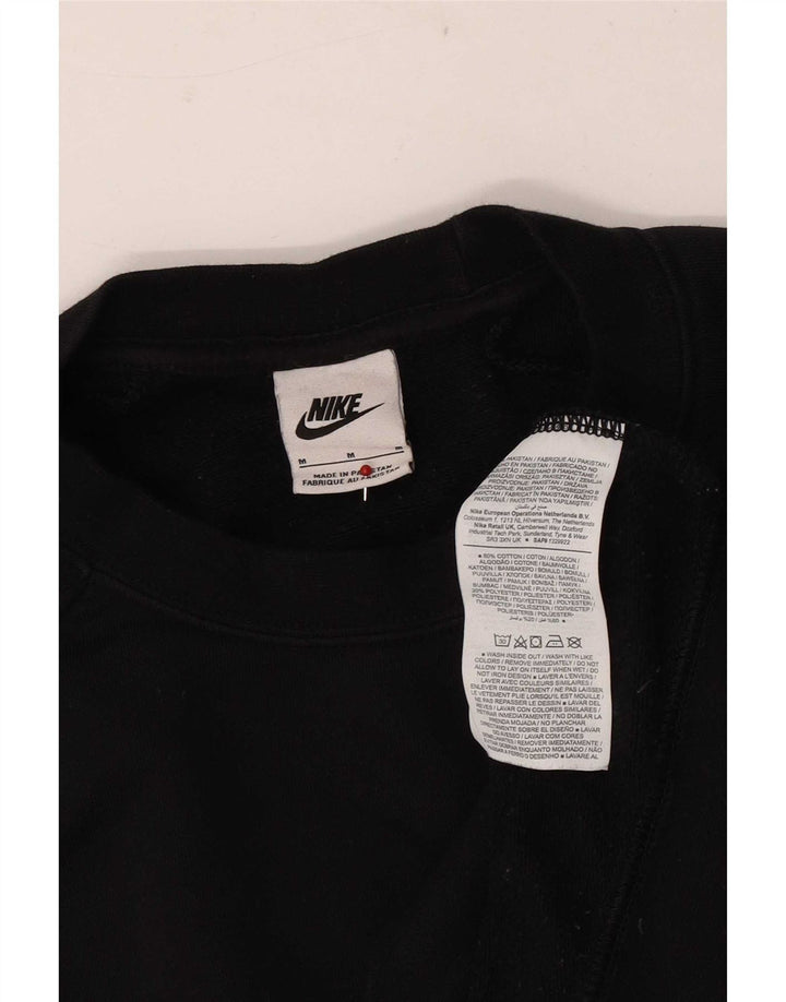 Nike Womens Loose Fit Sweatshirt Pullover UK 14 Mittelschwarze Baumwolle