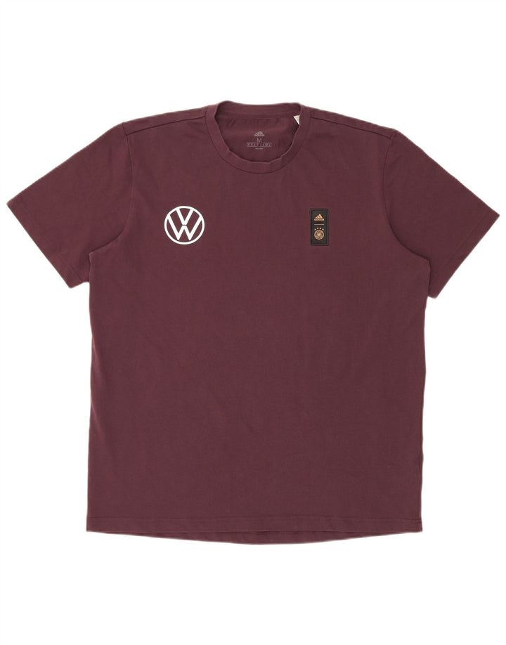 Adidas Herren Grafik-T-Shirt-Oberteil aus mittlerer burgunderroter Baumwolle