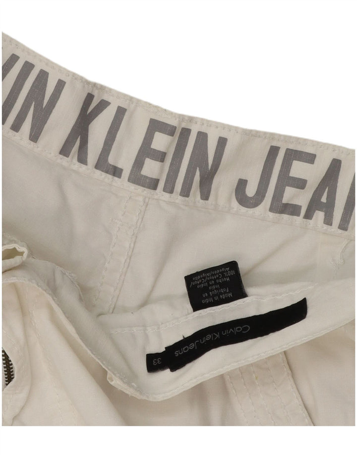 Calvin Klein Herren Cargoshorts W33 Mittelweiße Baumwolle