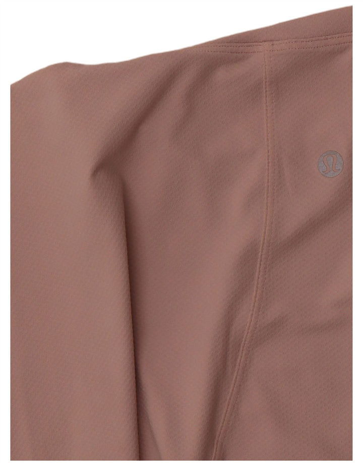 LULULEMON Langärmliges Damen-Crop-Top mit lockerer Passform, UK-Größe 14, Mittelrosa