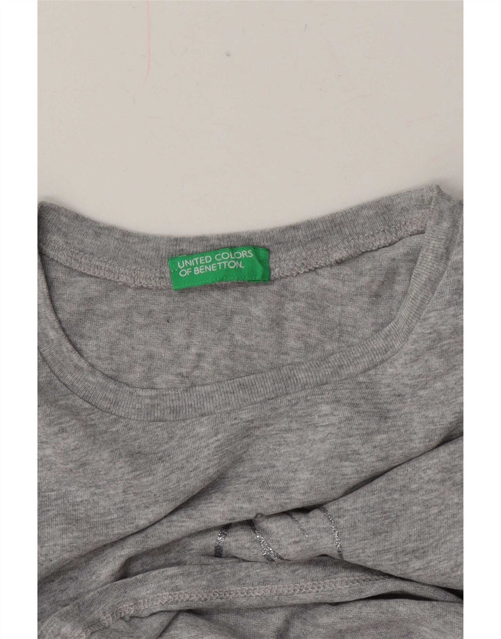 Benetton Womens Graphic T-Shirt Top UK 12 Mittelgrau