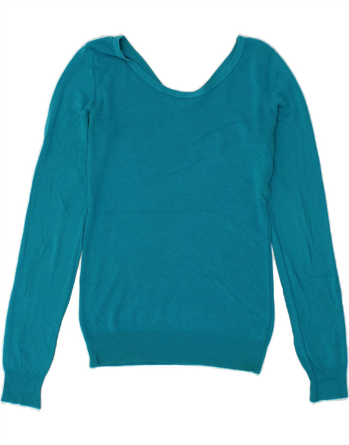 BENETTON Womens Long Sleeve Blouse Top UK 14 Large Blue Vintage Benetton and Second-Hand Benetton from Messina Hembry 