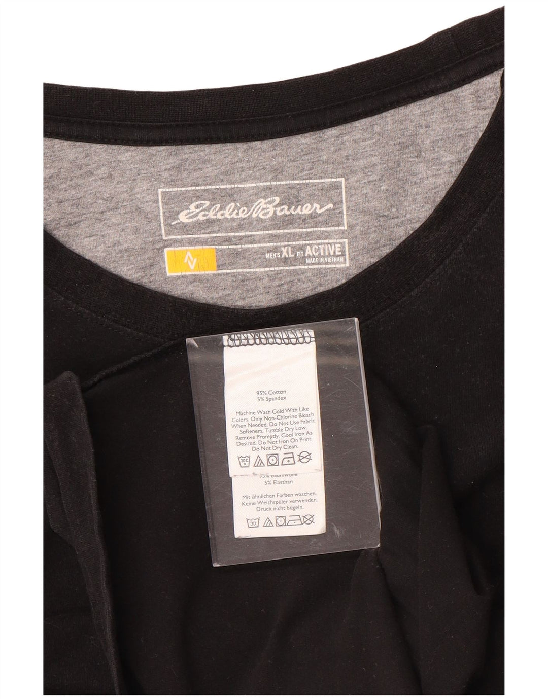 Eddie Bauer Herren Active T-Shirt Top XL Schwarz Baumwolle