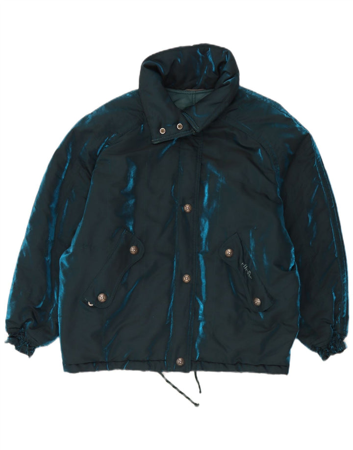 Ellesse Damen-Kapuzen-Übergröße, wattierte Jacke, IT 42, mittelmarineblau