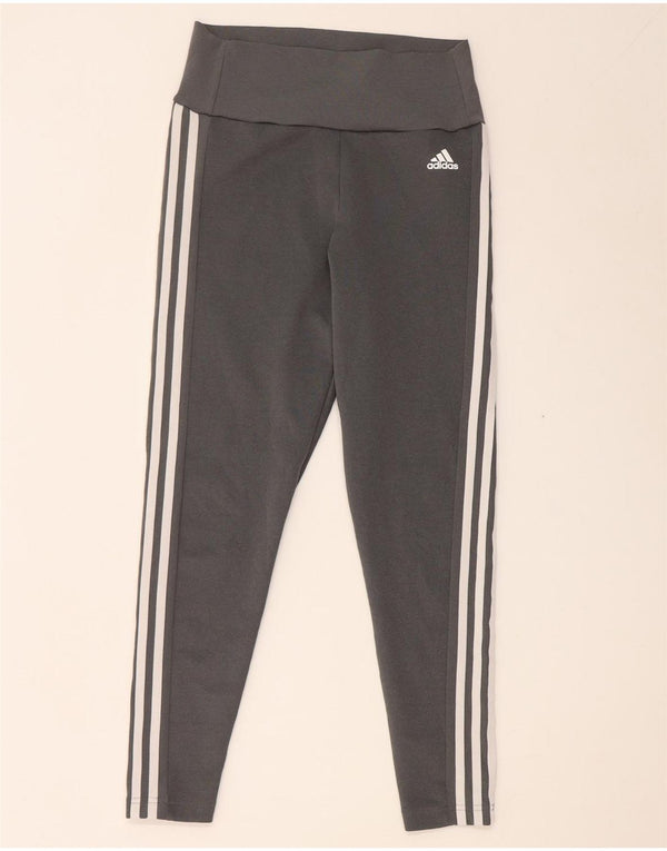 Adidas Damen Aeroready Crop Leggings UK 12/14 Mittelgraues Polyester