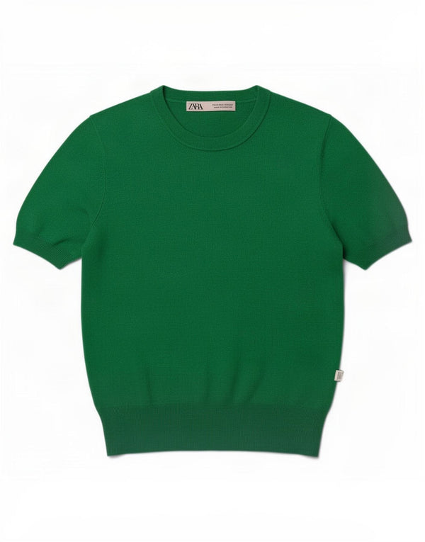 Zara Womens Blouse Top UK 12 Medium Green