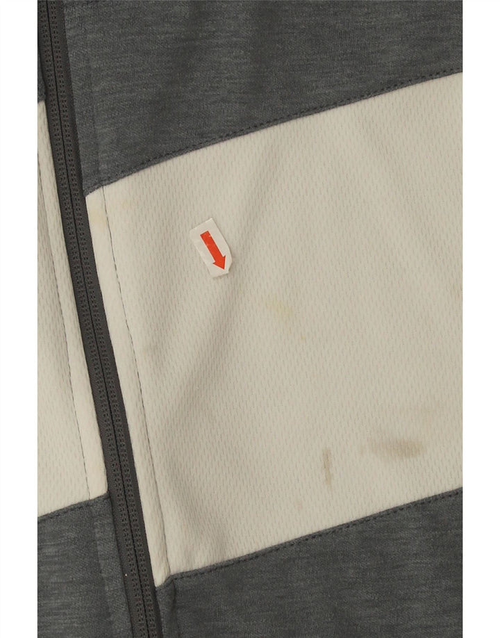 Nike Herren-Dri-Fit-Trainingsanzug-Top-Jacke, großes graues Farbblock-Polyester