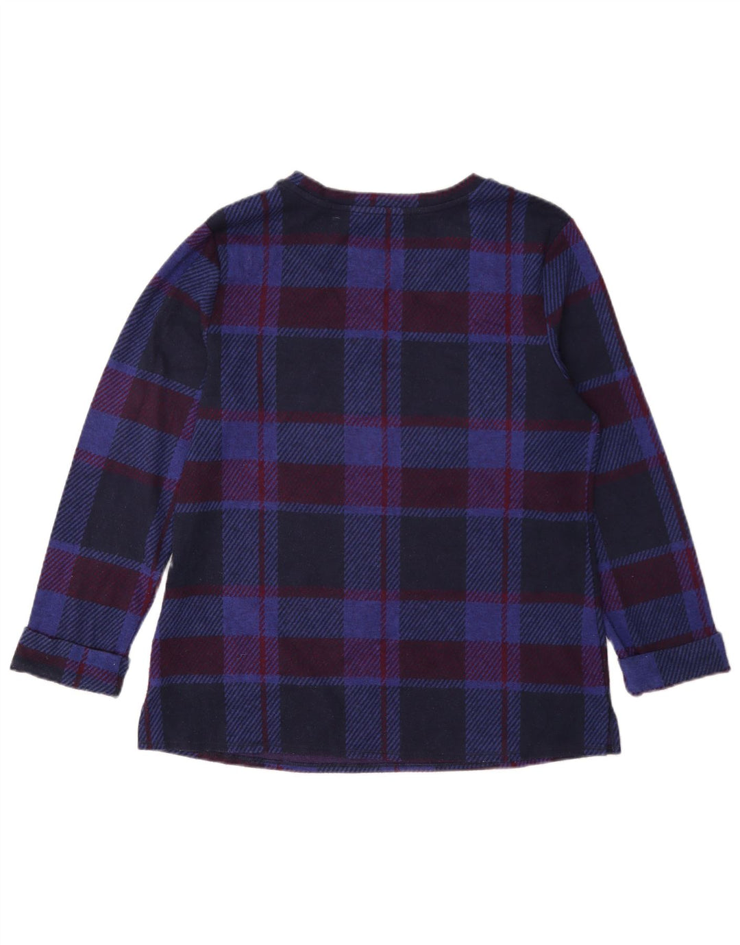 Marks & Spencer Damen Langarm-Blusenoberteil UK 12 Medium Navy Blue Check