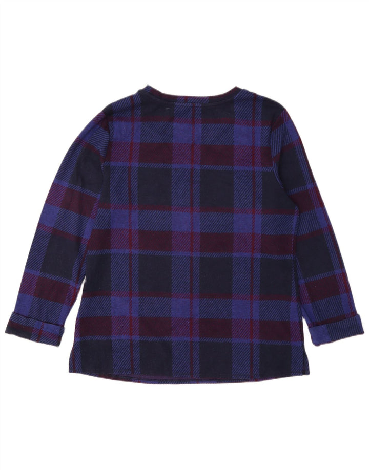 Marks & Spencer Damen Langarm-Blusenoberteil UK 12 Medium Navy Blue Check