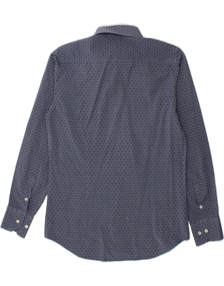 NAZARENO GABRIELLI Mens Shirt Size 15 3/4 40 Medium Blue Spotted Vintage Nazareno Gabrielli and Second-Hand Nazareno Gabrielli from Messina Hembry 